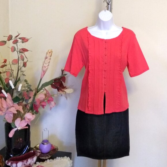 NWT Womens Summer Tunic Tops Short Sleeve Scoop Neck Casual Loose Blouse M 8 10 - Picture 4 of 9